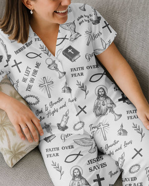 Jesus Saves Button Pajamas