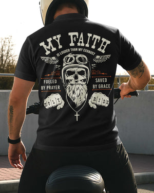 My Faith Is Louder Than My Exhaust All Over Print Polo