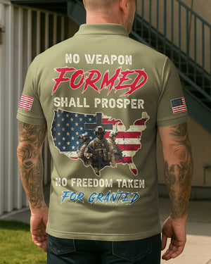 No Weapon Formed Shall Prosper All Over Print Polo