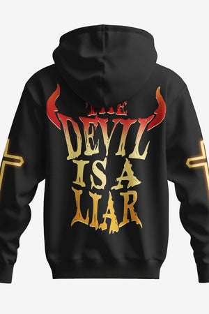 The Devil Is A Liar All Over Print Zip Hoodie
