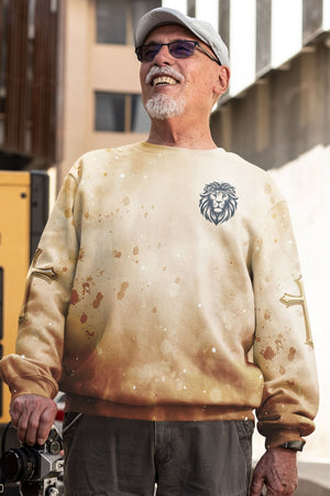 Behold The Lion Of The Tribe Of Judah Has Triumphed All Over Print Sweater