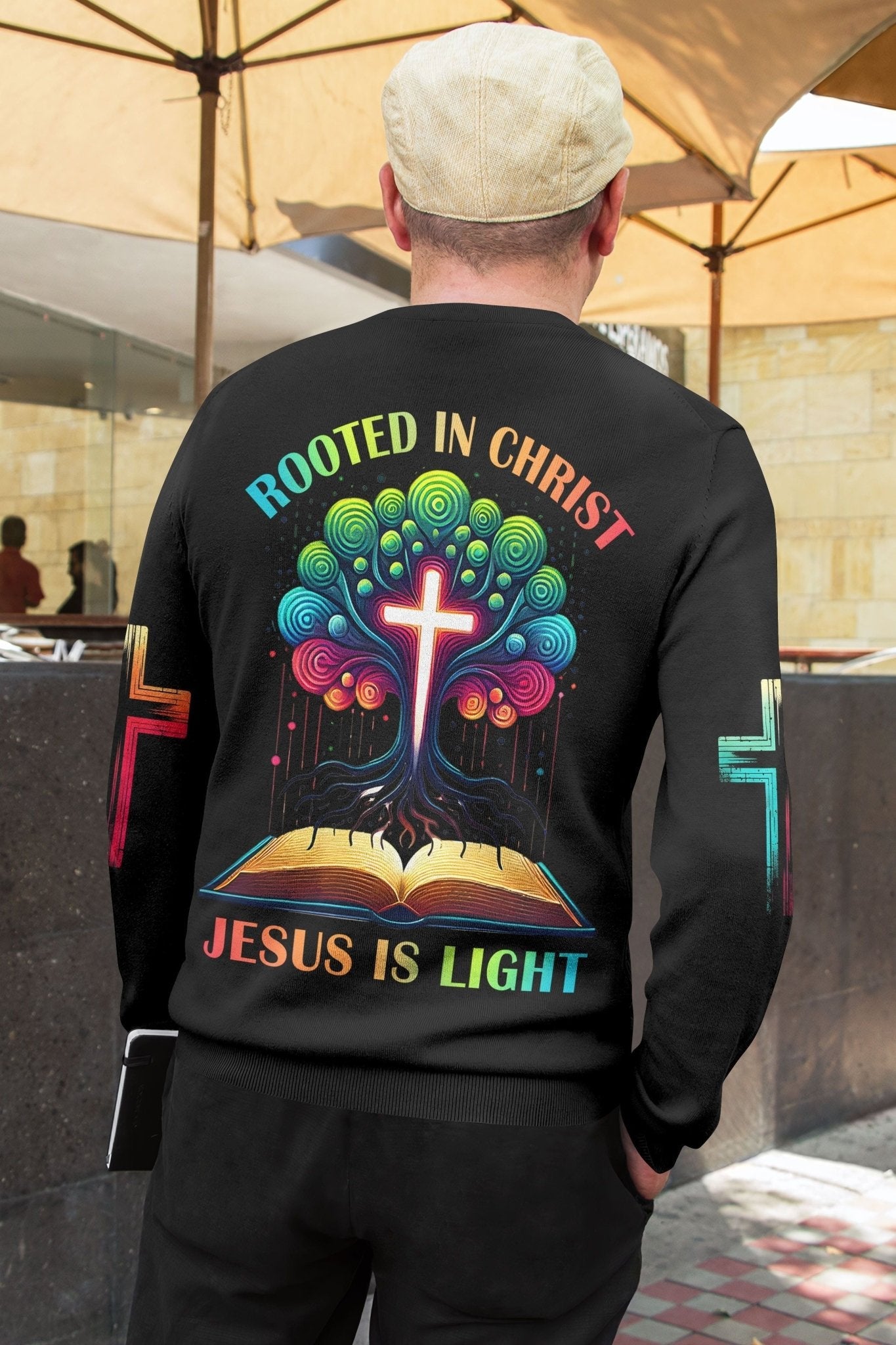 Rooted In Christ Jesus Is Light All Over Print Sweater