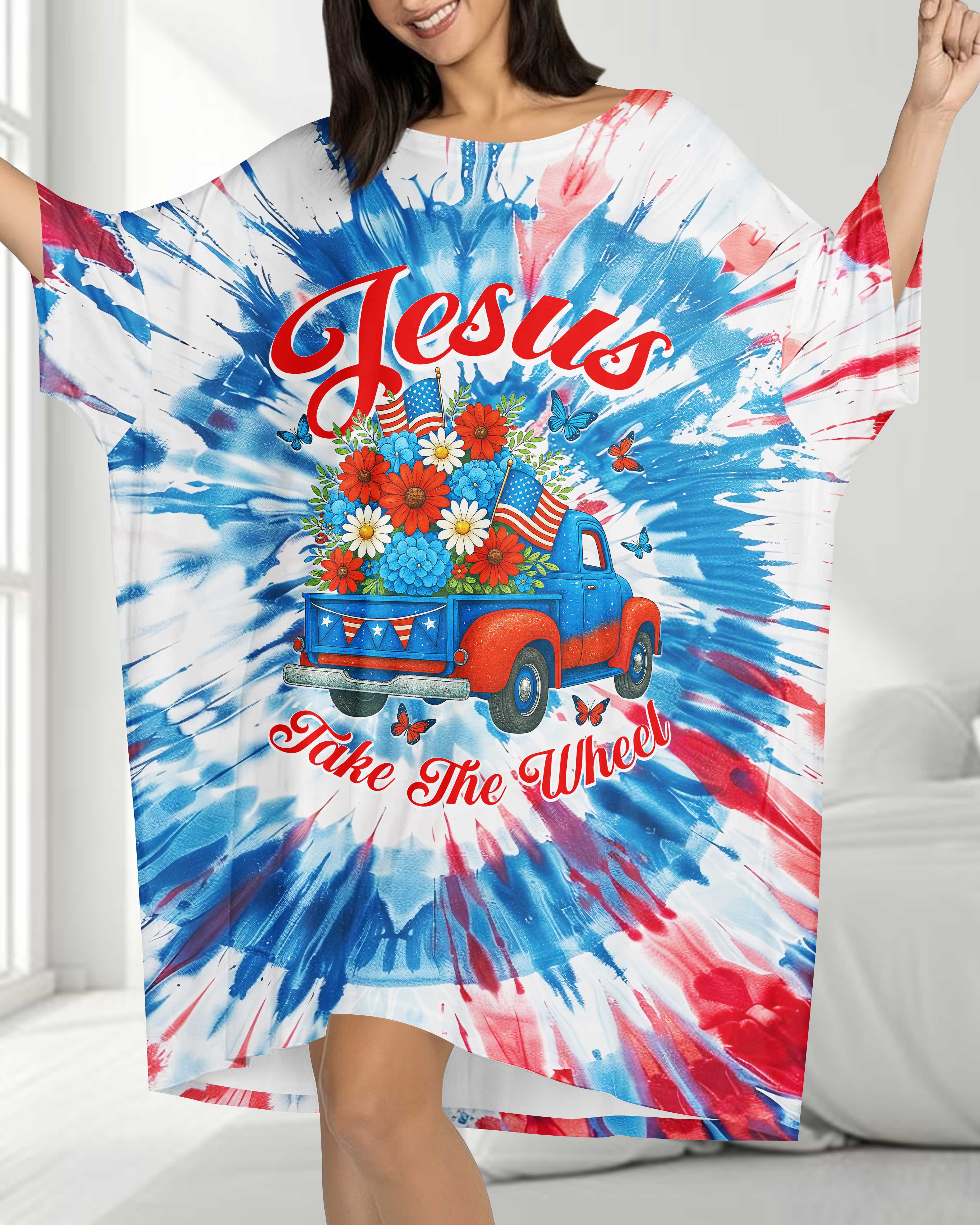Jesus Take The Wheel All Over Print Sleep Tee
