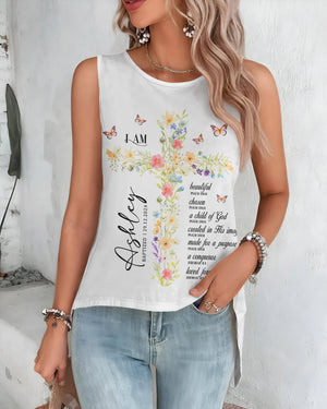 Personalized I Am Cut Out Wrap Back Tank Top