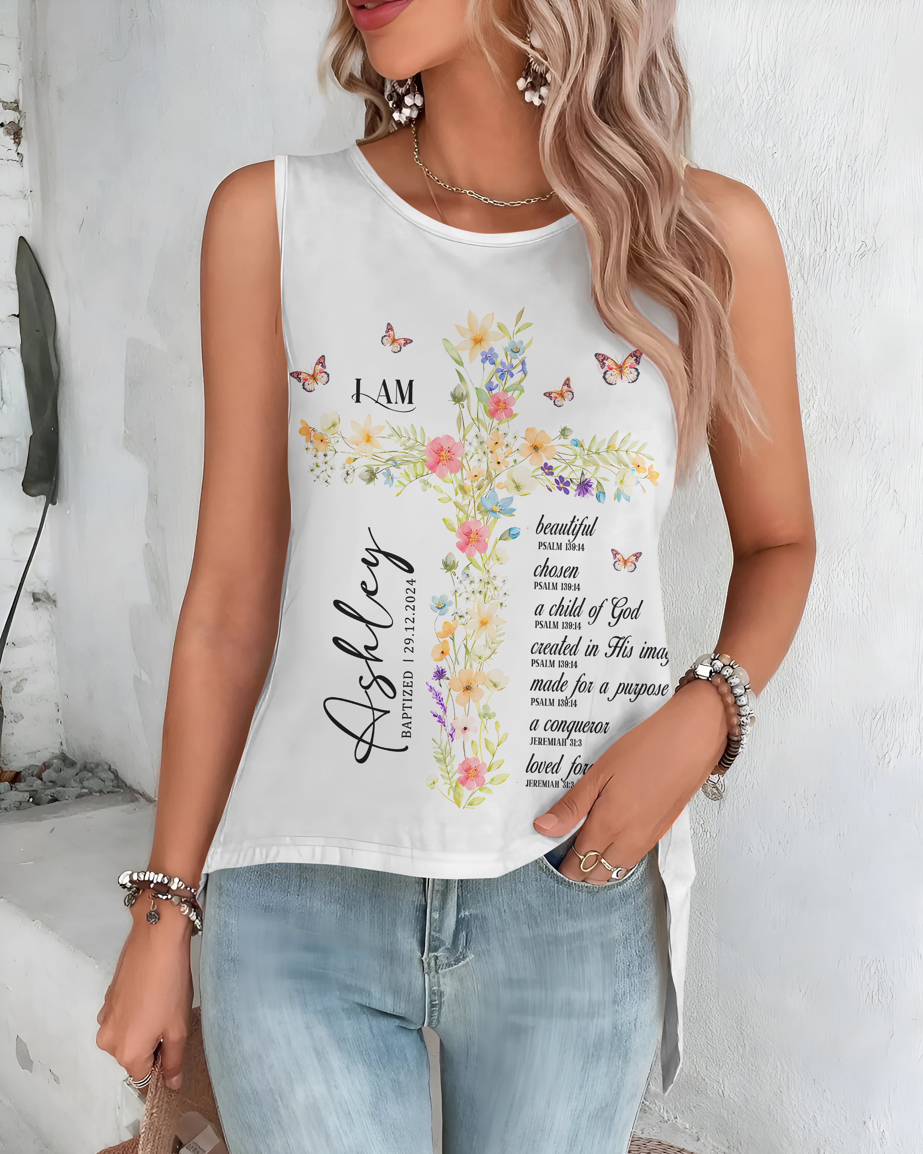 Personalized I Am Cut Out Wrap Back Tank Top