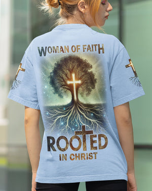 Woman Of Faith Rooted In Christ All Over Print T-shirt