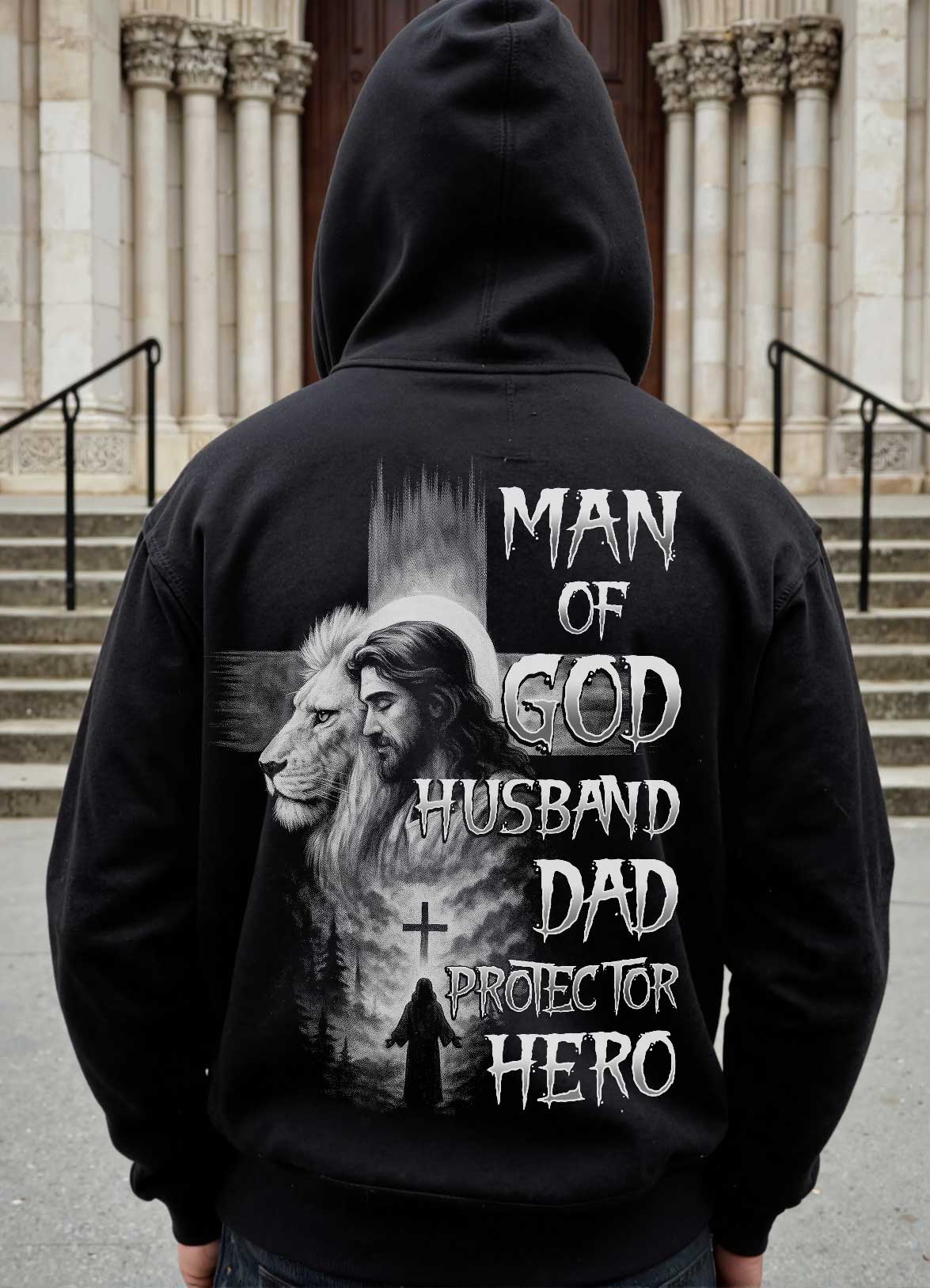 Man Of God Husband Dad Protector Hero Shirt