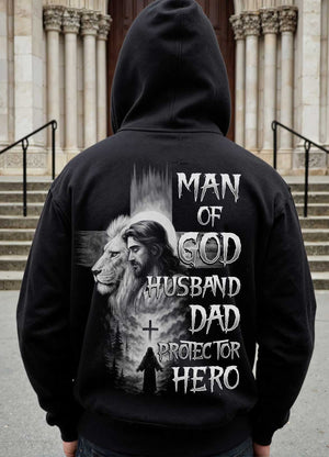 Man Of God Husband Dad Protector Hero Shirt