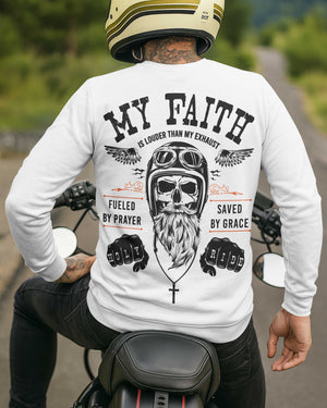 My Faith Is Louder Than My Exhaust All Over Print Sweater
