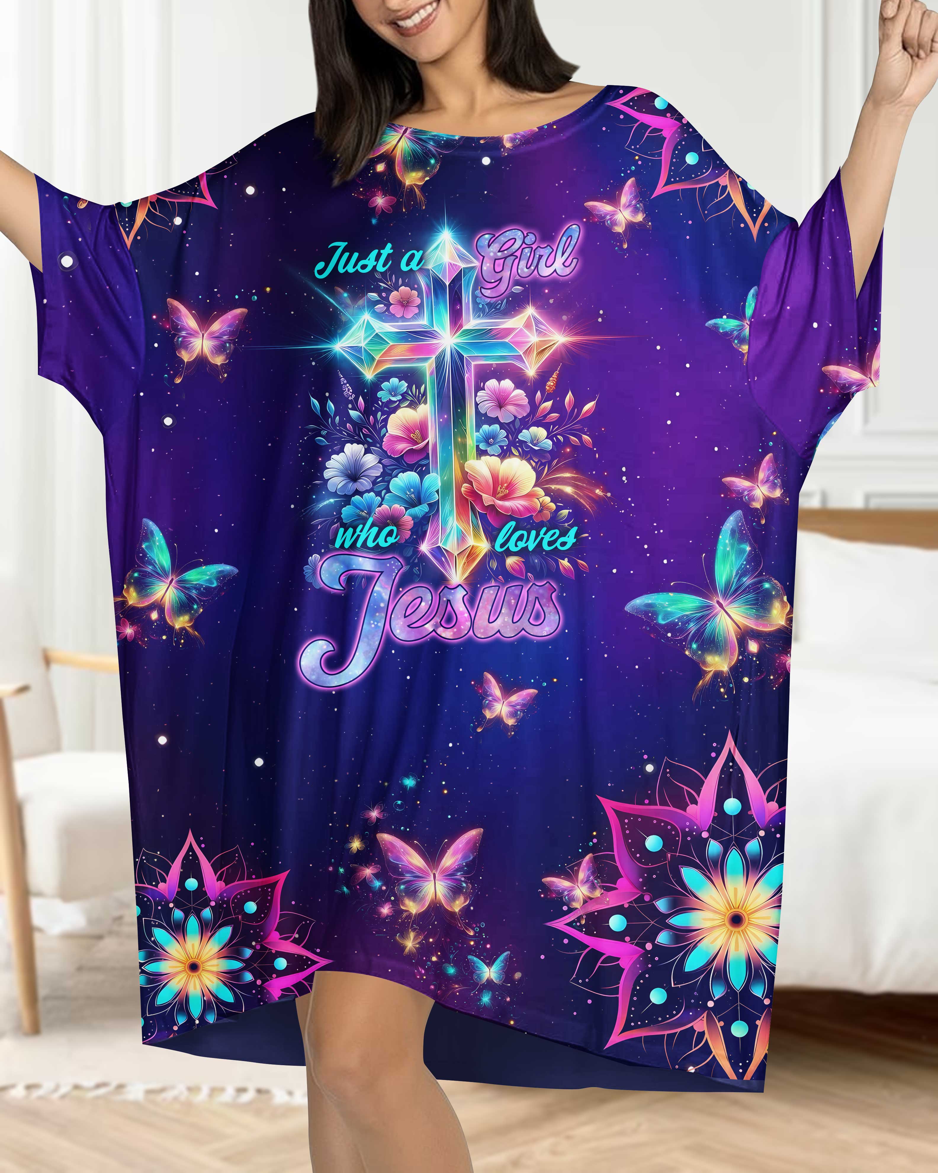 Just A Girl Who Loves Jesus All Over Print Sleep Tee