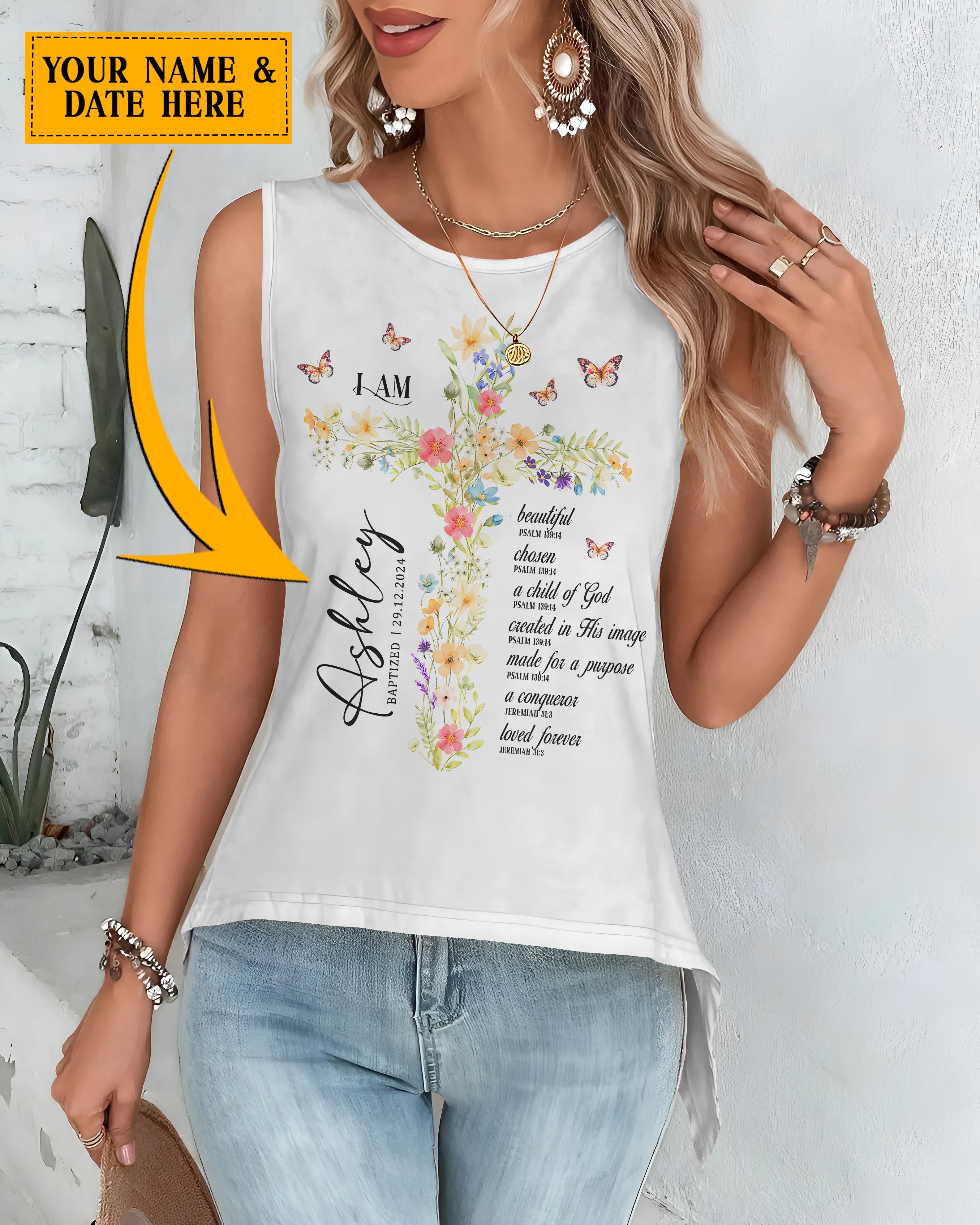 Personalized I Am Cut Out Wrap Back Tank Top