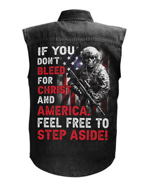 If You Don't Bleed Sleevesless Denim Shirt