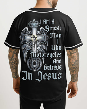 I Am A Simple Man I Like Motorcycles And Believe In Jesus Jersey