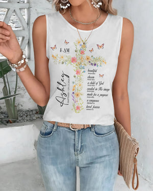 Personalized I Am Cut Out Wrap Back Tank Top