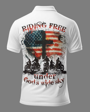 Riding Free Under God's Wide Sky All Over Print Polo