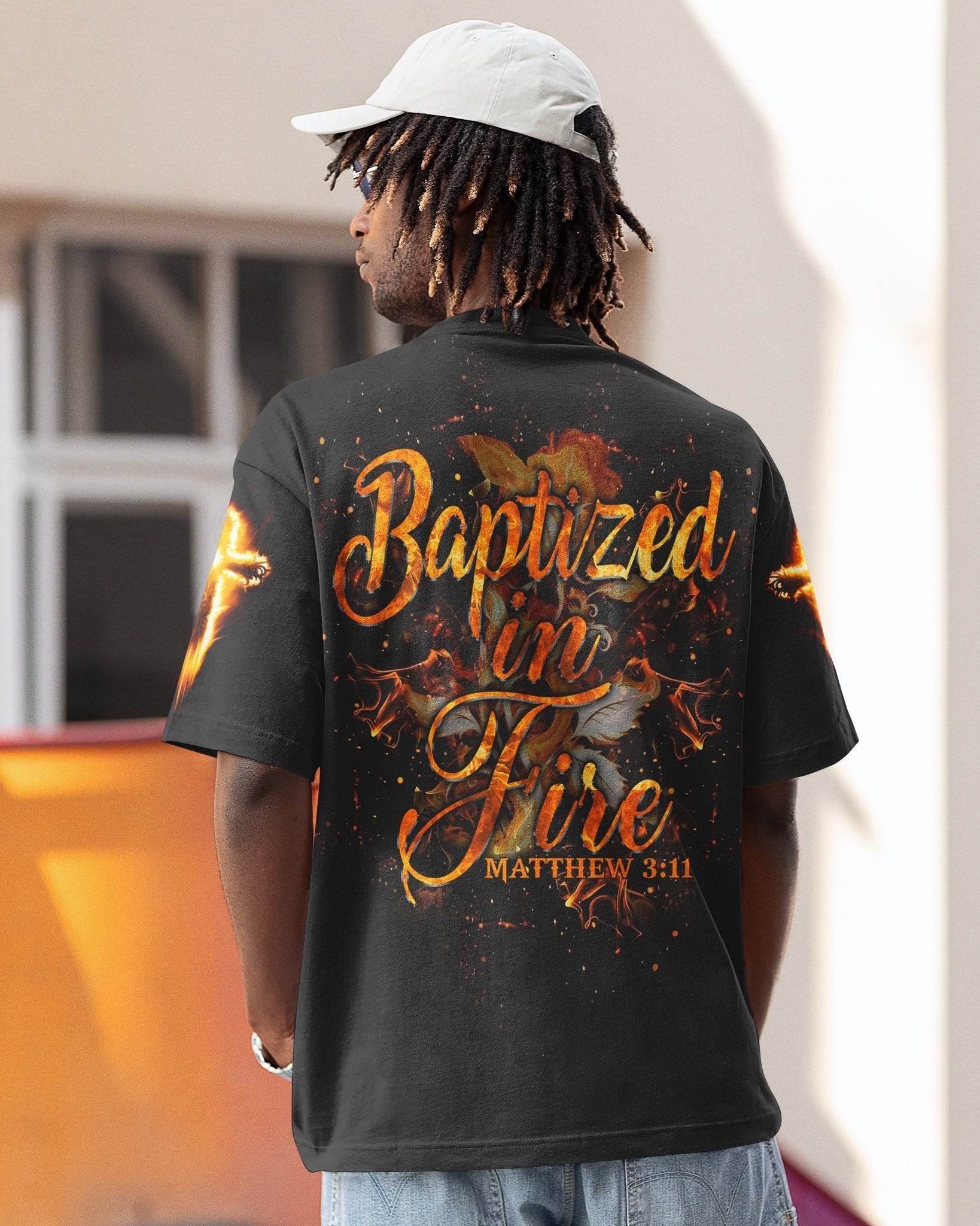 Baptized In Fire All Over Print T-shirt