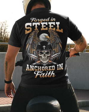 Forged In Steel Anchored In Faith Polo
