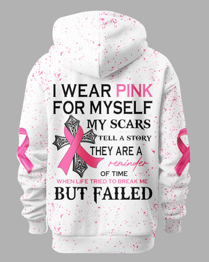 I Wear Pink For My Self All Over Print Hoodie