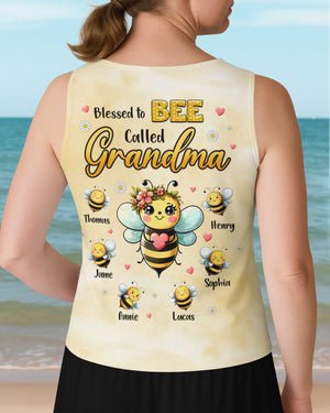 Blessed To Bee Called Grandma All Over Print V-neck Tank Top