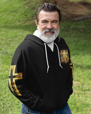 God Steps In Miracles Happen All Over Print Zip Hoodie