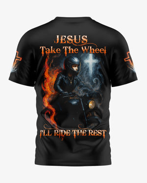 Jesus Take The Wheel I'll Ride The Rest All Over Print T-Shirt
