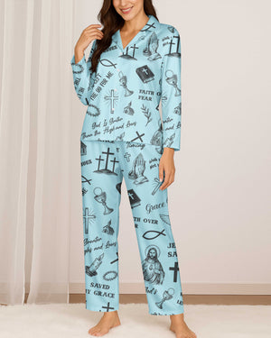Jesus Saves Button Pajamas