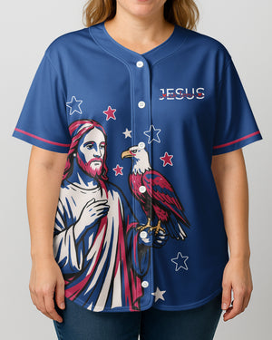 Stars And Stripes Jesus Christ All Over Print Jersey