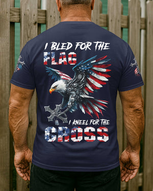 I Bled For The Flag I Kneel For The Cross Shirt