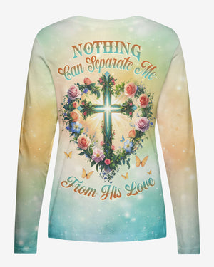 Nothing Can Separate Me From His Love All Over Print V-neck Long Sleeves Shirt