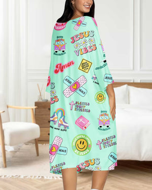 Retro Jesus All Over Print Sleep Tee