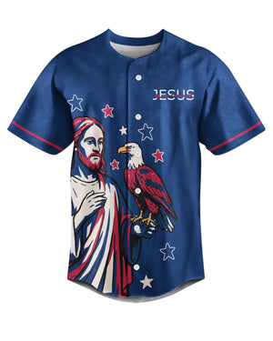 Stars And Stripes Jesus Christ All Over Print Jersey