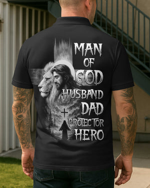 Man Of God Husband Dad Protector Hero Shirt