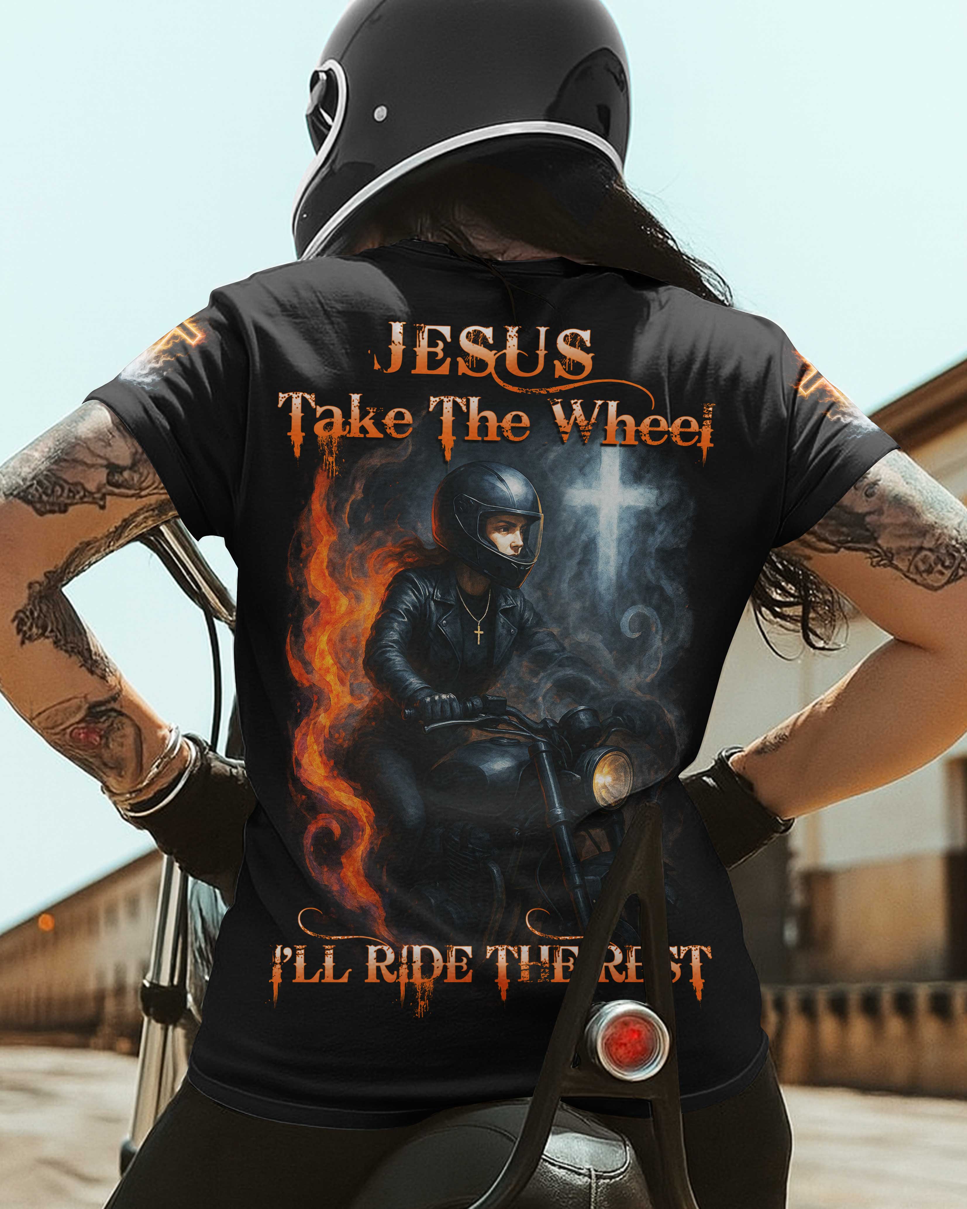Jesus Take The Wheel I'll Ride The Rest All Over Print T-Shirt