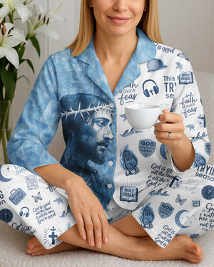 Crystal Jesus Button Pajamas