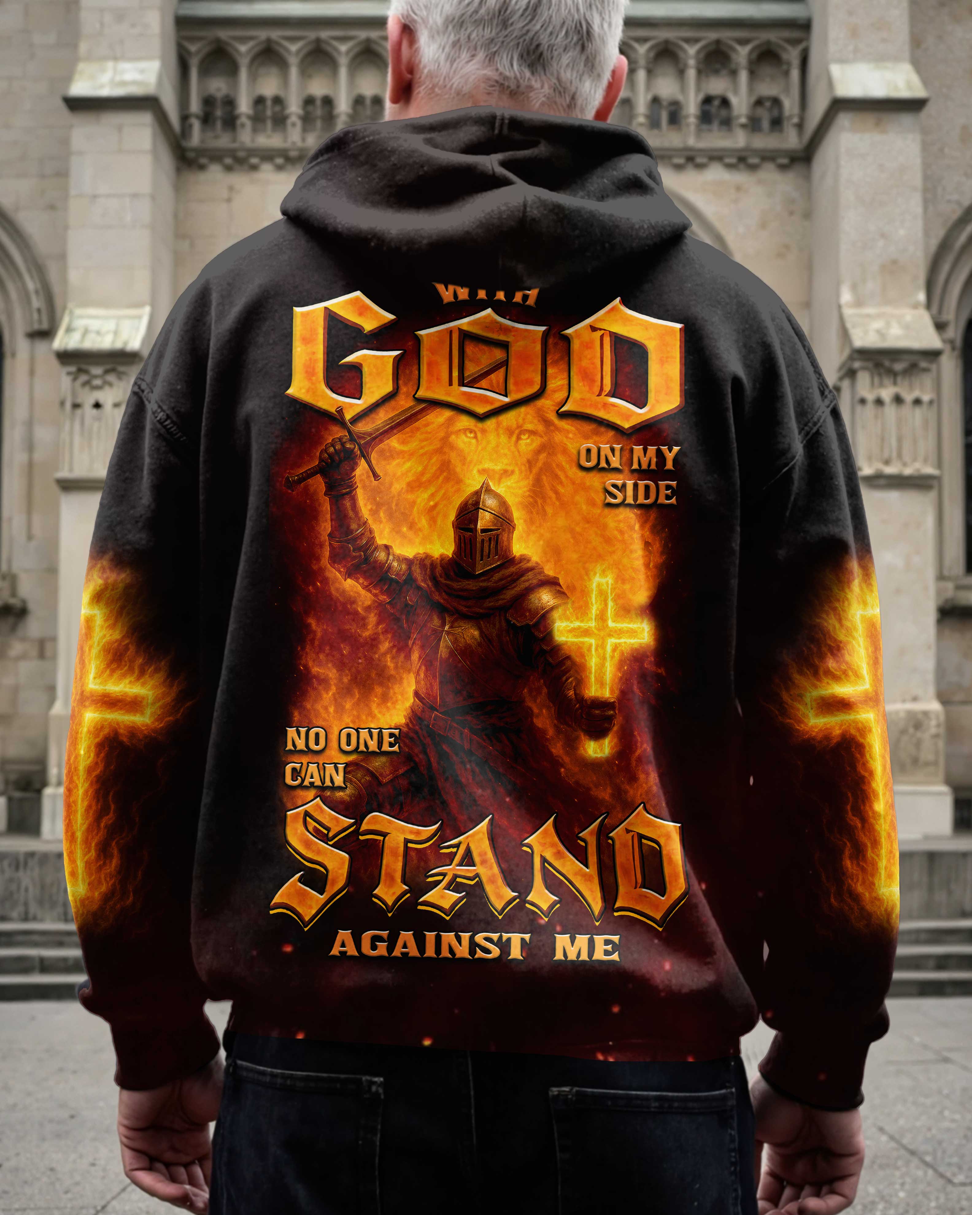 With God On My Side No One Can Stand Against Me Hoodie