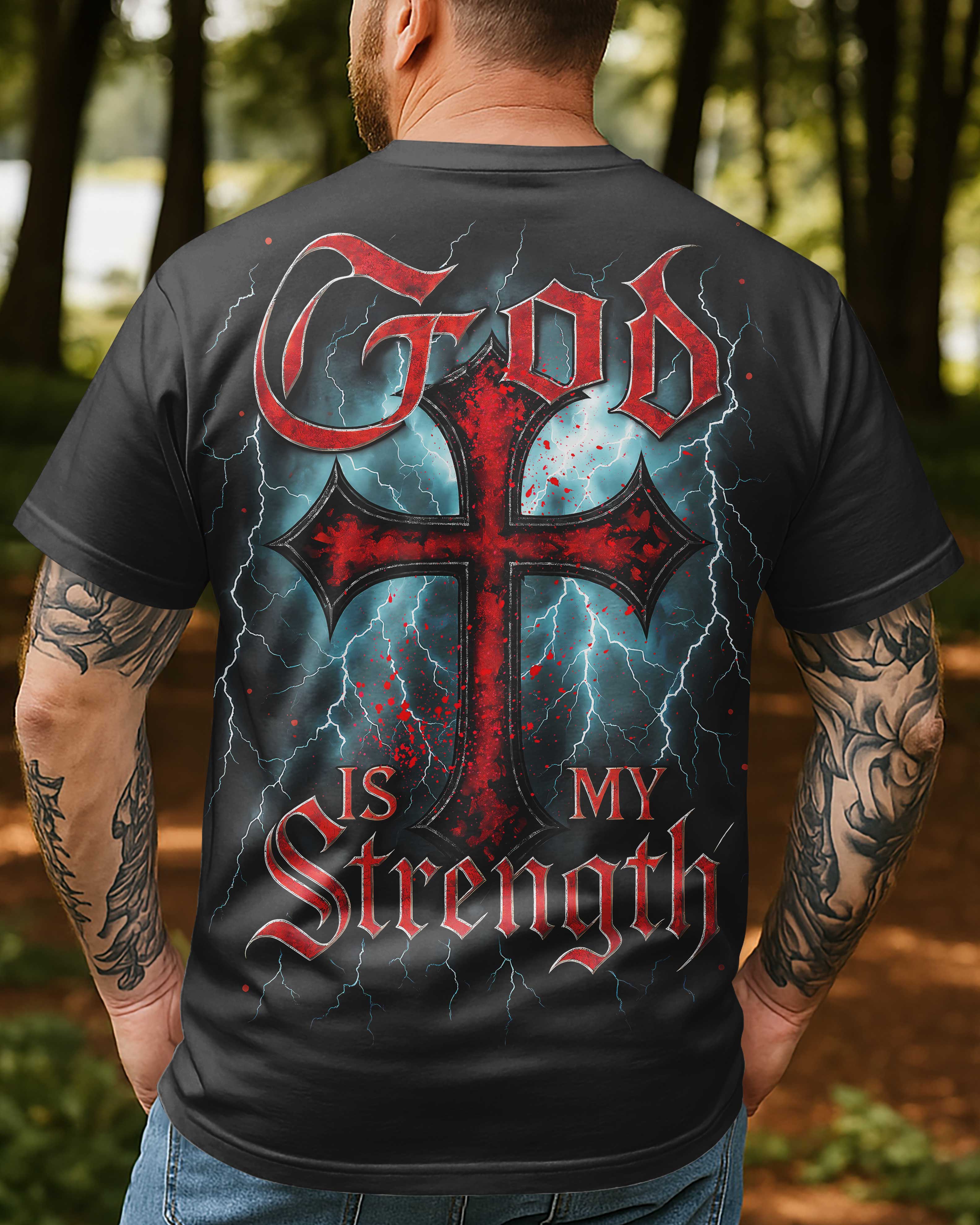 God Is My Strength All Over Print T-Shirt