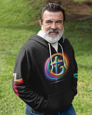 Rooted In Christ Jesus Is Light All Over Print Zip Hoodie