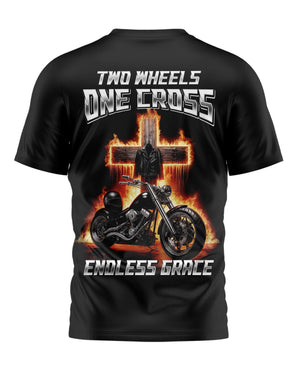 Two Wheels One Cross Endless Grace All Over Print T-Shirt