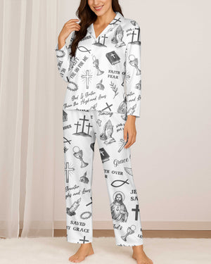Jesus Saves Button Pajamas