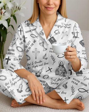 Jesus Saves Button Pajamas