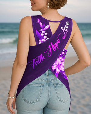 Faith Hope Love All Over Print Cut Out Wrap Back Tank Top