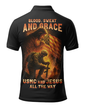 Blood Sweat And Grace All Over Print Polo