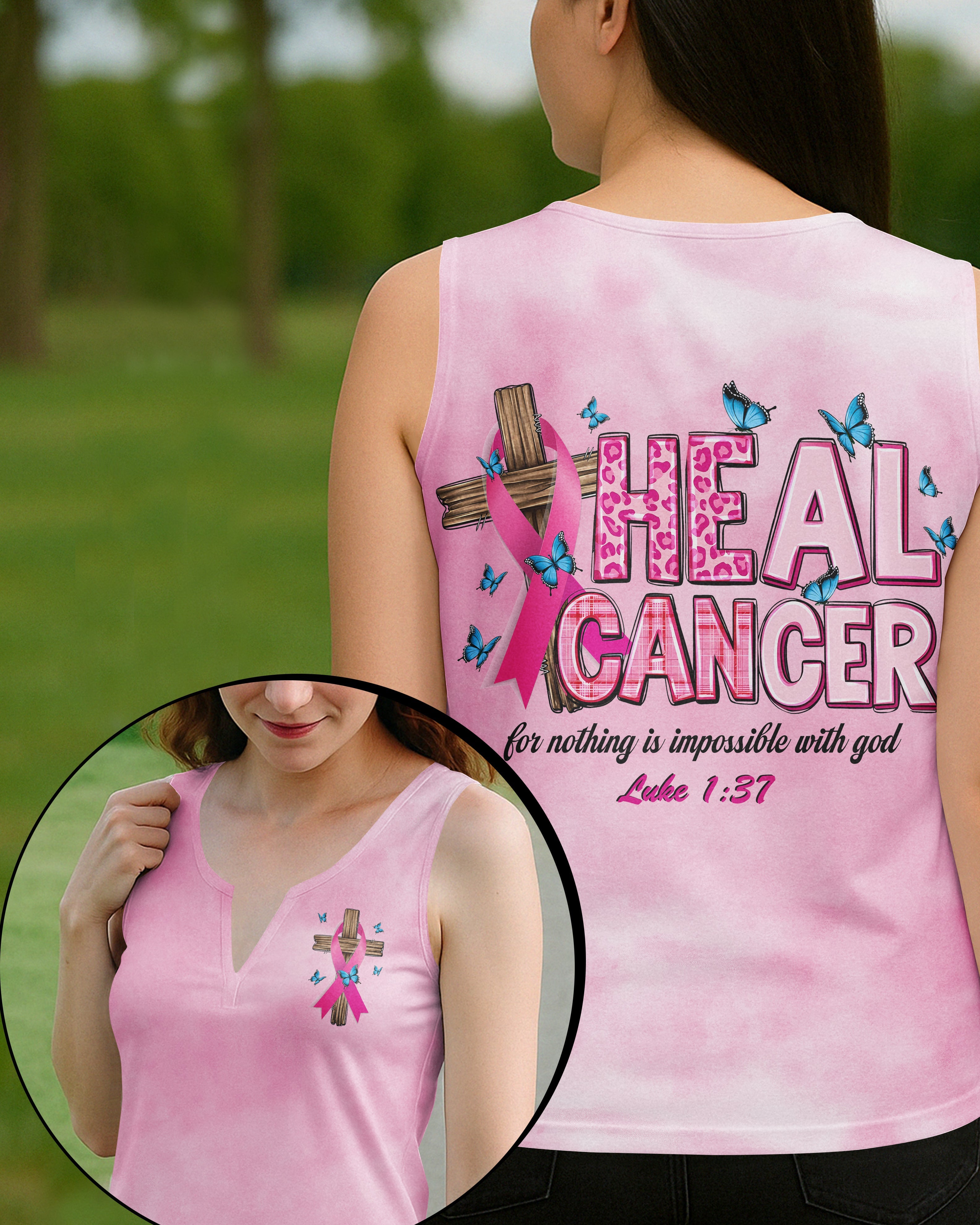 Faith Hope Love All Over Print V-neck Tank Top