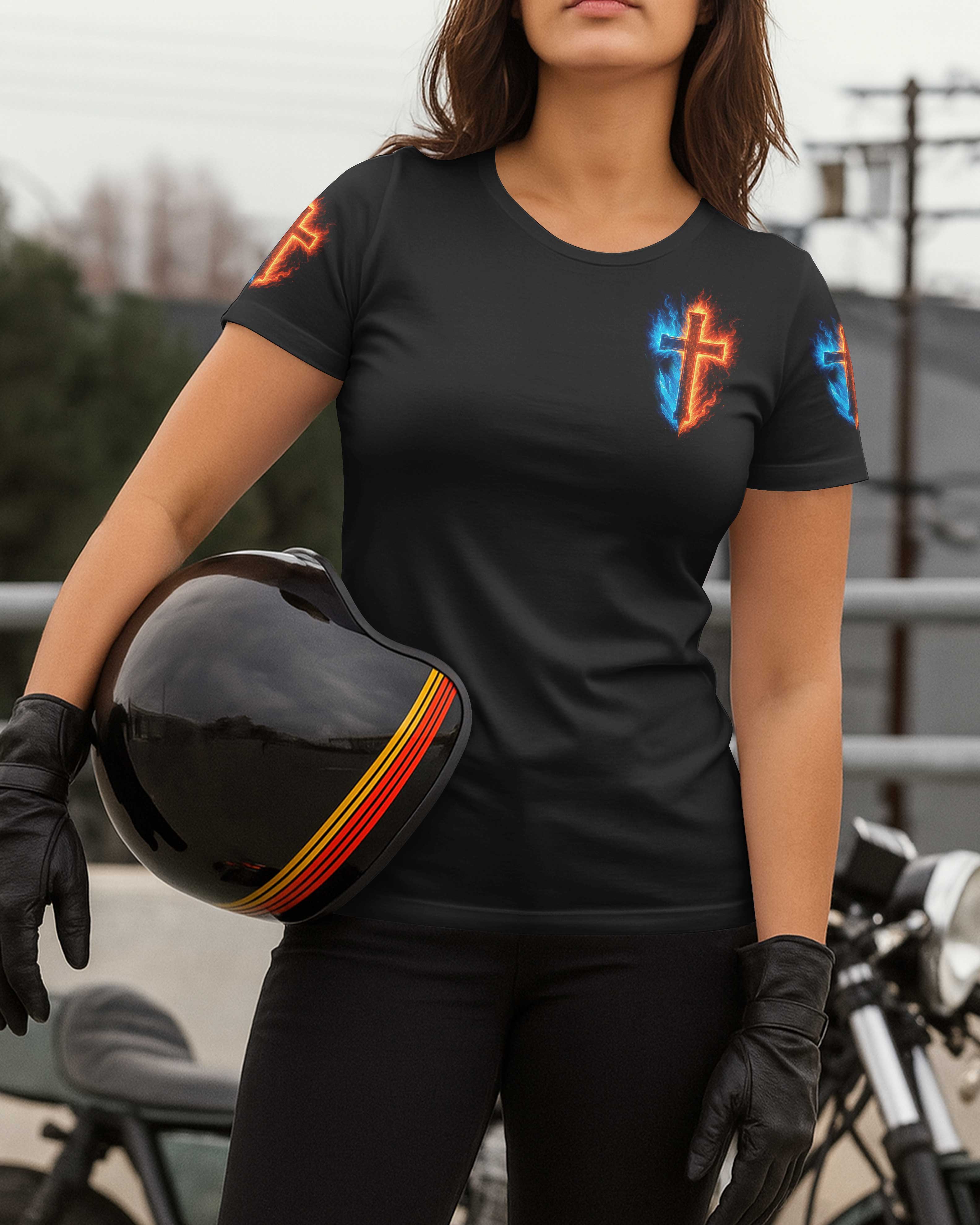 He Died For Me I Ride For Him All Over Print T-Shirt