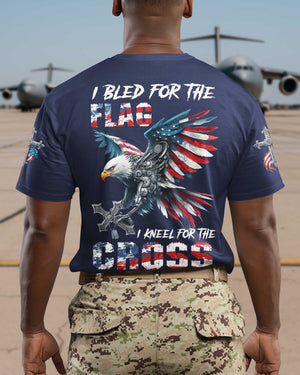I Bled For The Flag I Kneel For The Cross Shirt