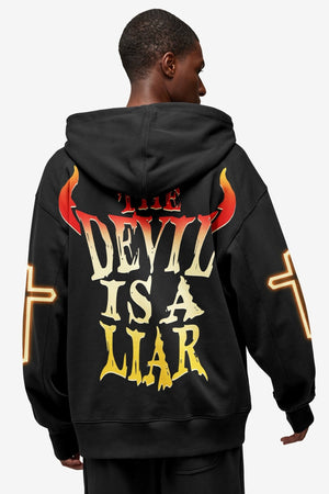 The Devil Is A Liar All Over Print Zip Hoodie