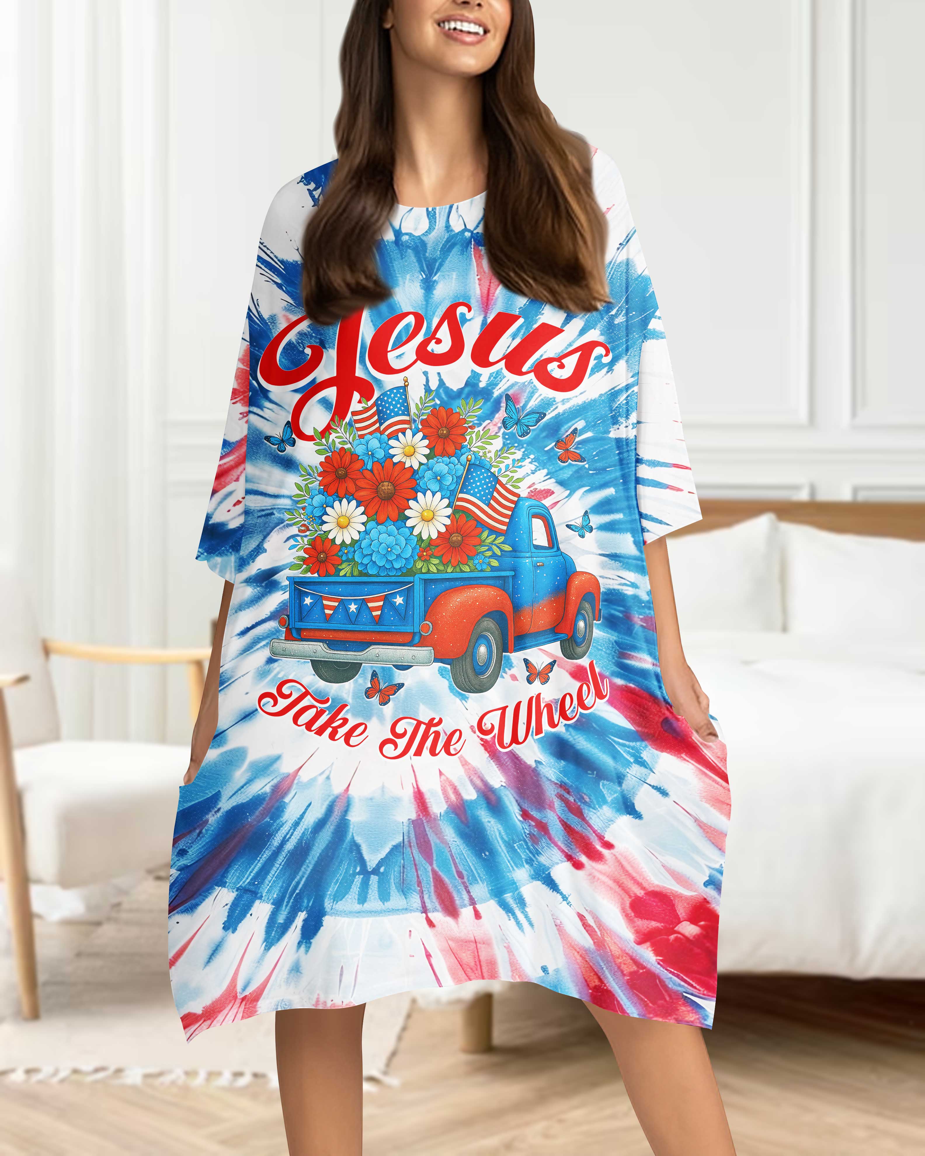 Jesus Take The Wheel All Over Print Sleep Tee