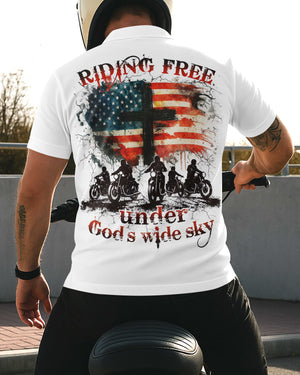 Riding Free Under God's Wide Sky All Over Print Polo
