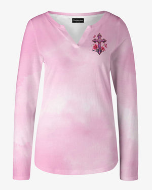 Prayer Is The Best Armor Against All Trials All Over Print V-neck Long Sleeves Shirt