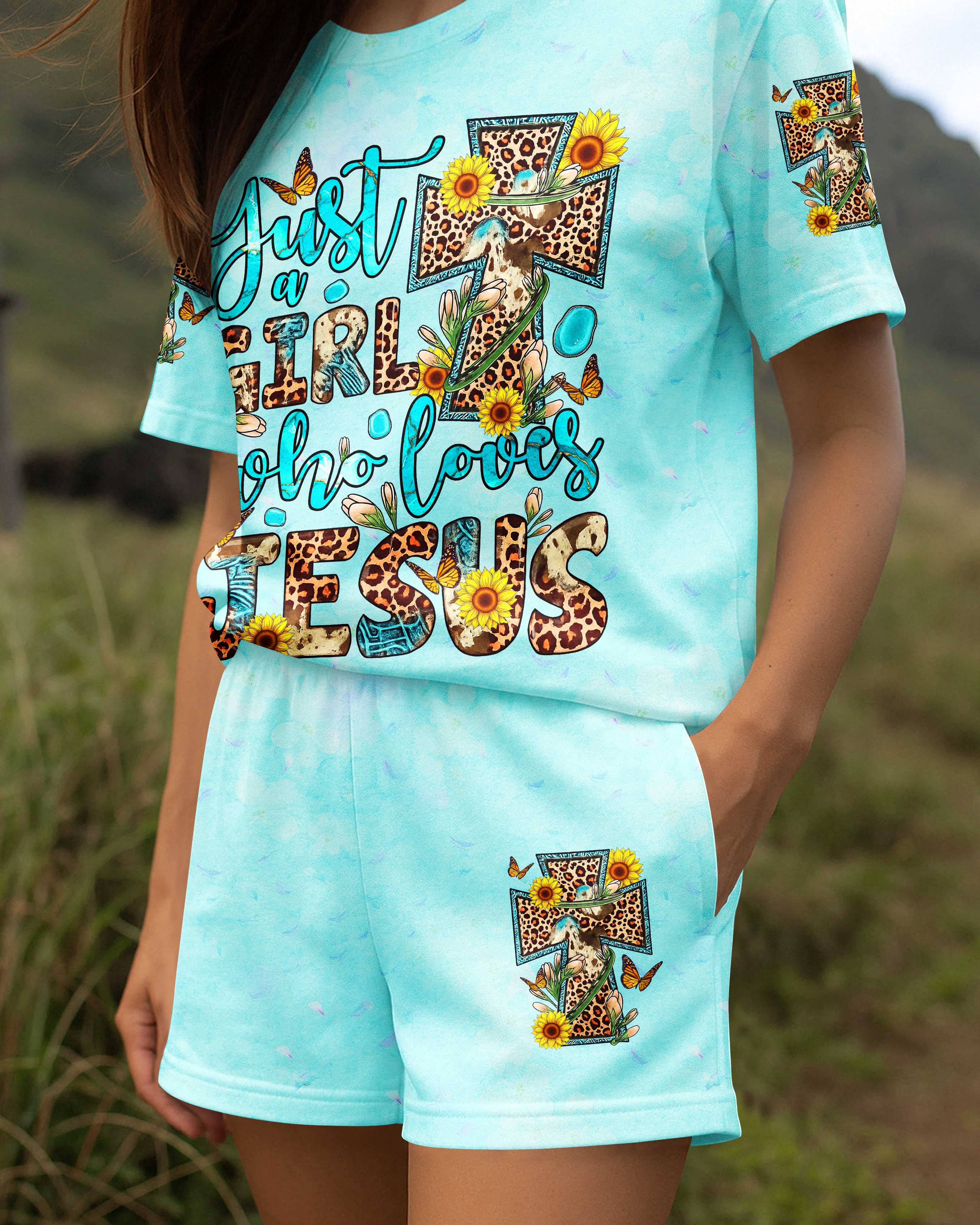 Just A Girl Who Loves Jesus All Over Print Summer Set